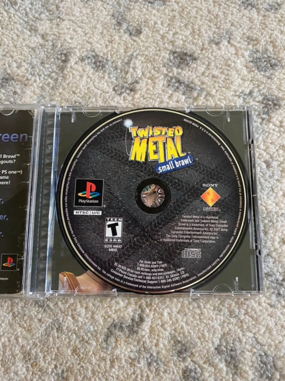 RARE Twisted Metal Black Label Small Brawl PS1 Game Tested Working Condition
